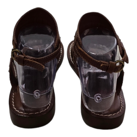 Bernardo Brown Leather Gladiator Strappy Flat Sandal Size 7 M - Picture 5 of 9
